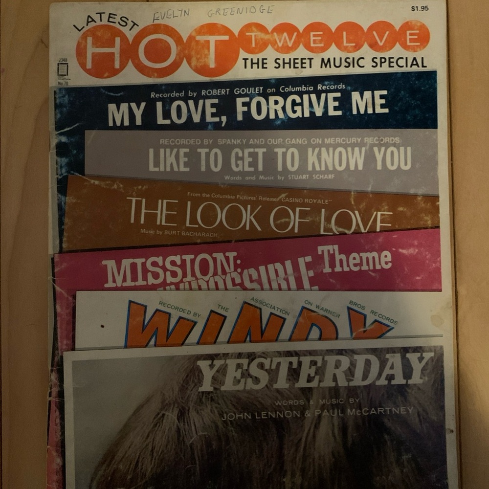Latest Hot 12 The Sheet Music Special Vintage Music Book